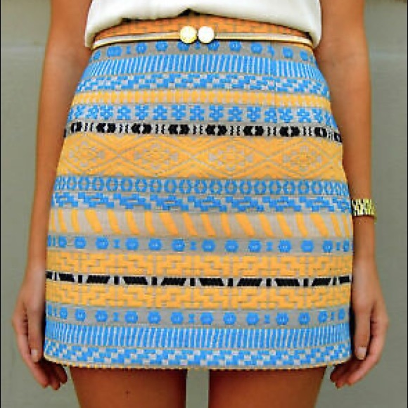 ZARA | Embroidered jacquard print mini skirt - Picture 2 of 11